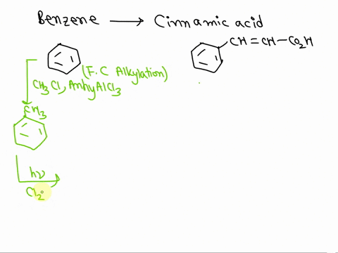 how-would-you-convert-the-benzene-into-cinnamic-acid-39377