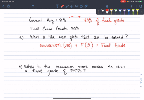 a-friend-has-a-81-average-before-the-final-exam-for-a-course-that-score-includes-everything-but-the-final-which-counts-for-30-of-the-course-grade-what-is-the-best-course-grade-your-friend-ca-27503