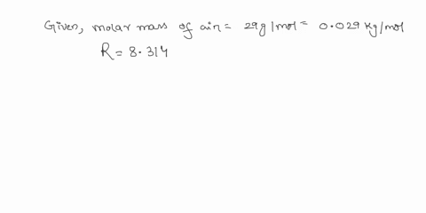 air-is-primarily-a-mixture-of-80-nitrogen-n2-molecules-molecular-mass-280u-and-oxygen-20-o2-molecules-molecular-mass-320u-so-that-the-average-molar-mass-of-dry-air-is-29-gmol-assume-that-eac-68836
