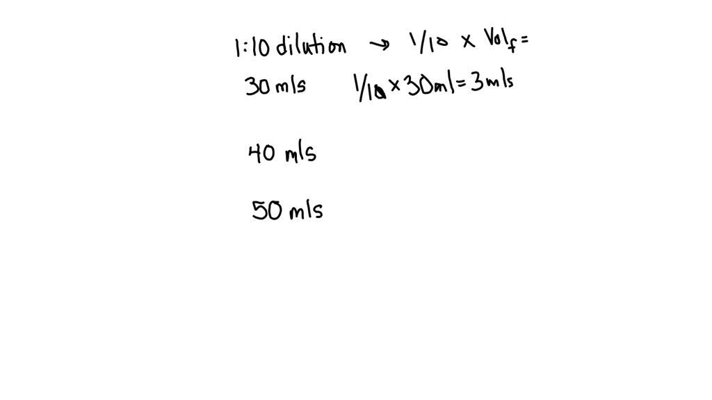 SOLVED How would you produce a 10^1 dilution of a 3 mL bacterial