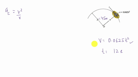 the-boat-is-traveling-along-the-circular-path-with-a-speed-of-v00625t2-ms-where-t-is-in-seconds-if-rho-45-mm-determine-the-magnitude-of-its-acceleration-when-t-12-s-the-boat-is-traveling-alo-62574