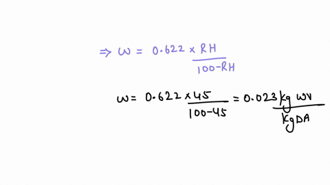 the-dry-bulb-temperature-of-the-air-at-a-pressure-of-1-atmosphere-101325-kpa-in-a-room-was-measured-as-25-c-and-the-relative-humidity-was-45-based-on-the-given-values-calculate-the-approximate-values-