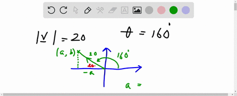 the-vector-v-has-magnitude-20-and-makes-an-angle-of-160-degrees-with-the-positive-x-direction-express-v-in-terms-of-components-with-i-and-j-being-unit-vectors-pointing-in-the-positive-x-and-87327
