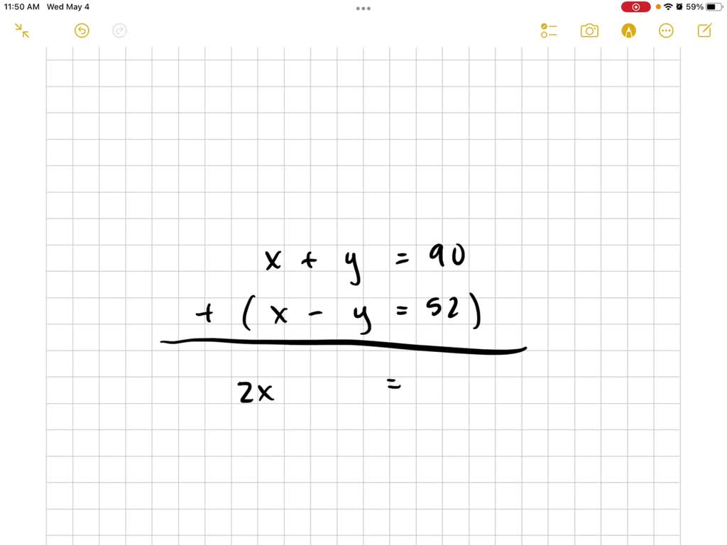 SOLVED: the difference between two complementary angles is 52, find ...