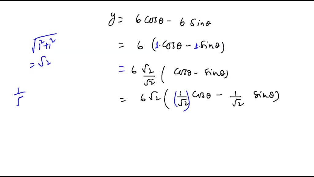 SOLVED Write the linear combination of cosine and sine as a single