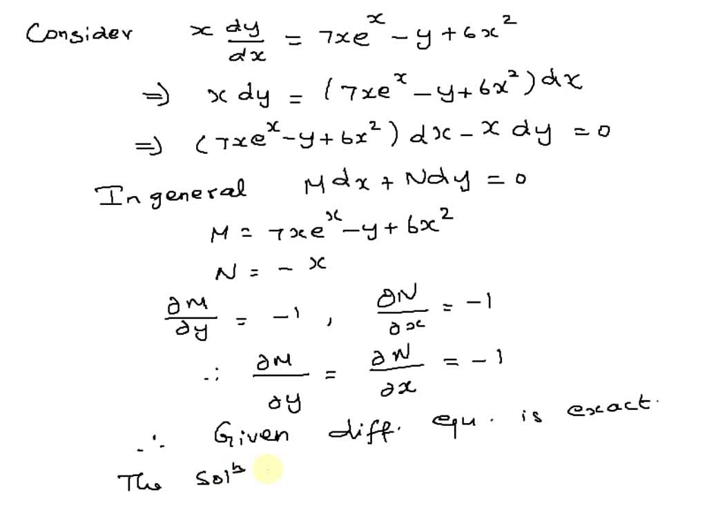 Solved Determine Whether The Given Differential Equation Is Exact If It Is Exact Solve It 3476