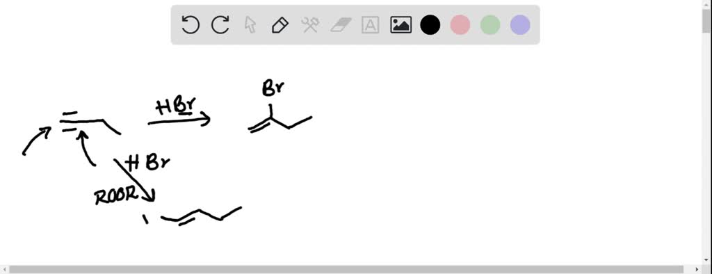 SOLVED: ' Show the mechanism of this reactions in two steps. 1-butyne ...