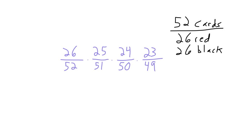 SOLVED Suppose you draw four cards from a standard deck of cards. a