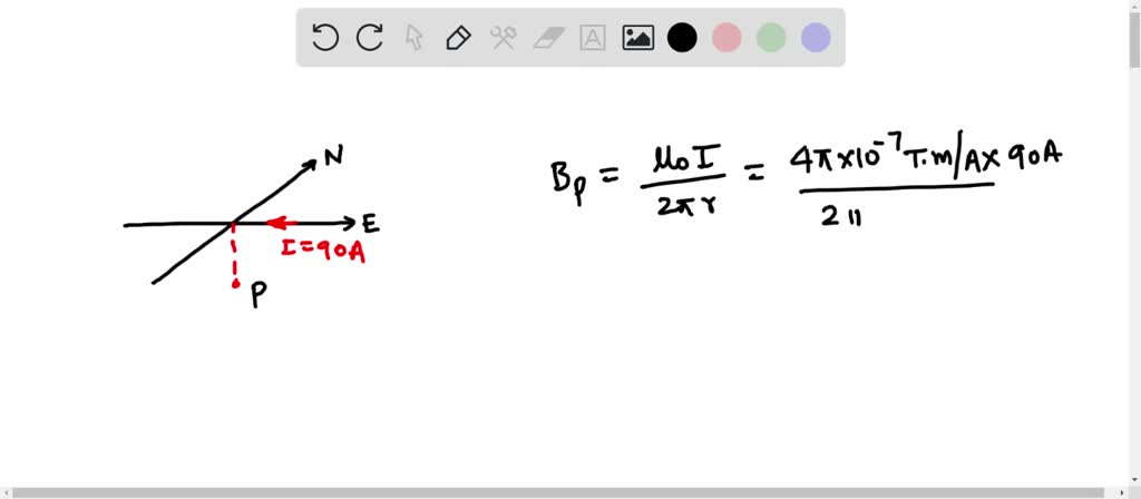 SOLVED: 'A horizontal overhead power line carries a current of 90 A in ...