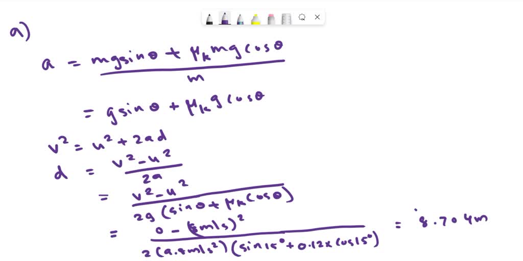 SOLVED: A Package Is Projected Up A 15^∘ Incline At A With An Initial ...