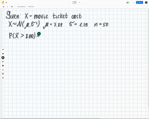 in-recent-years-the-average-movie-ticket-cost-789-in-a-random-sample-of-50-movie-tickets-from-various-areas-what-is-the-probability-that-the-mean-cost-exceeds-800-given-that-the-population-s-87762