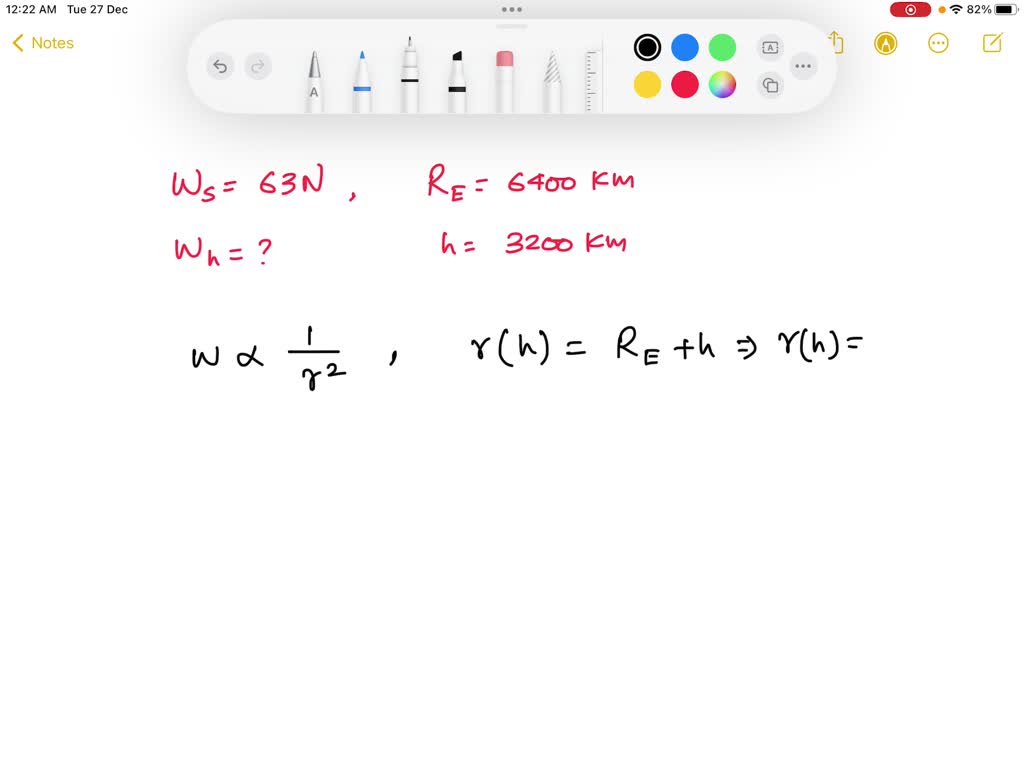 Solved A Body Weighs 63 N On The Surface Of The Earth What Is The Gravitational Force On The