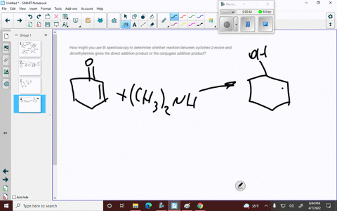 how-might-you-use-ir-spectroscopy-to-determine-whether-reaction-between-cyclohex-2-enone-and-dimet-2-69055