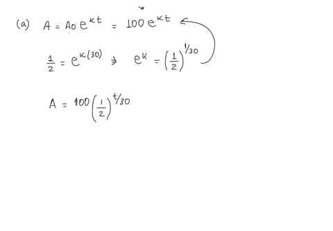 the-half-life-of-cesium-137-is-30-years-suppose-we-have-a-100-mg-samplea-find-the-mass-that-remains-after-t-yearsb-how-much-of-the-sample-remains-after-100-yearsc-what-is-the-rate-of-decay-a-59006