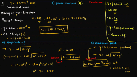 a-transverse-sinusoidal-wave-on-a-cord-is-moving-in-the-x-direction-its-speed-is-300-ms-and-its-period-is-250-ms-at-t-0-a-colored-mark-on-the-cord-at-x-0-has-a-vertical-position-of-200-cm-an-43034