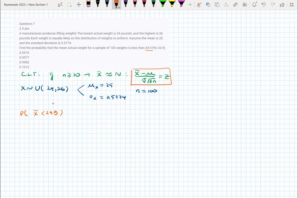 SOLVED A manufacturer produces lifting weights. The lowest actual