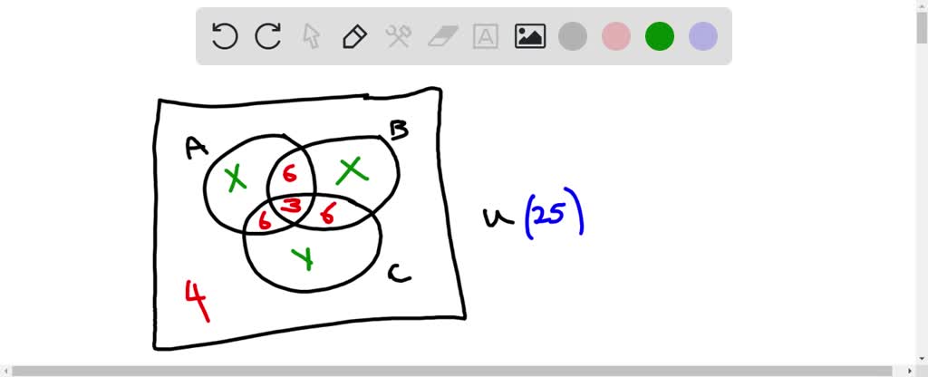 SOLVED: A universal set U consists of 25 elements. If sets A, B, and C ...