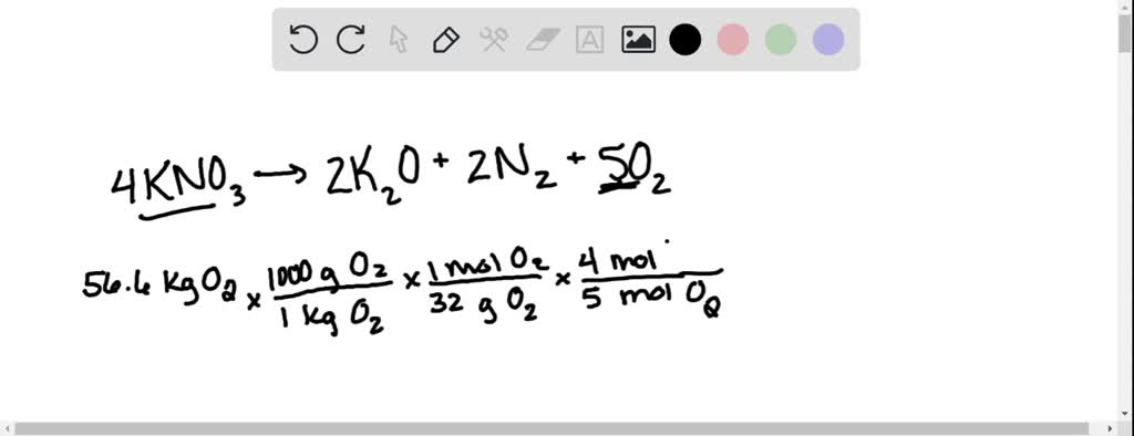 SOLVED: 3.71 Potassium nitrate decomposes on heating, producing ...