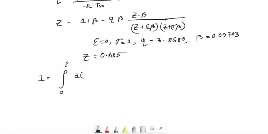 SOLVED: A. Find the values for the residual enthalpy H and the residual ...