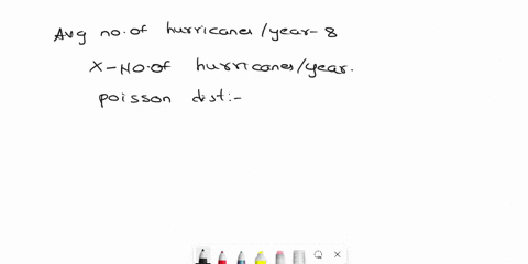 a-certain-region-of-a-country-is-on-average-hit-by-8-hurricanes-a-year-what-is-the-probability-that-the-region-will-be-hit-by-fewer-than-8-hurricanes-in-a-given-year-b-what-is-the-probabilit-60118