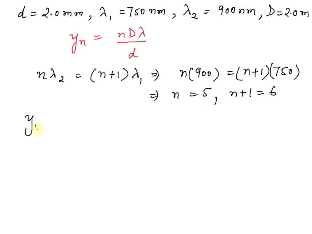 SOLVED: 3) In Double-slit Experiment; The Slit Separation Is 2.0 Mm And ...