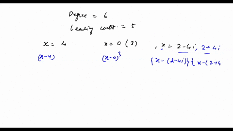 find-a-polynomial-px-with-real-coefficients-having-a-degree-6-leading-coefficient-5-and-zeros-4-0-multiplicity-3-and-2-4i-78596