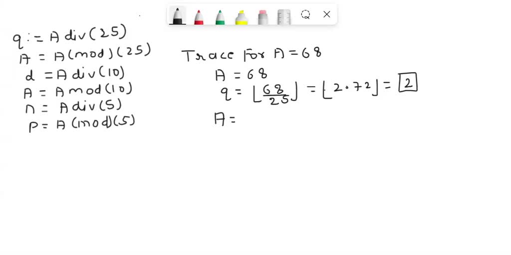 SOLVED: The following algorithm segment makes change; given an amount ...