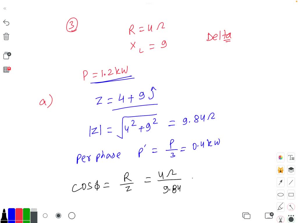 Solved Three Inductive Loads Each Of Resistance 4 Ohms And Reactance