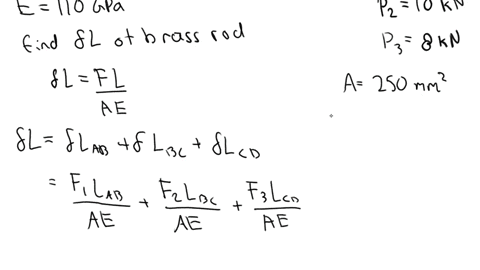 problem-104-brass-rod-e-m0-gfa-with-cross-sectional-area-0f-250-mm-is-loaded-by-forces-p-i5-kn-pz-tokn-and-p-8-kn-segment-lengths-of-the-bar-arc-0-20-m-b-075-m-and-l2-m-the-change-in-length-41351