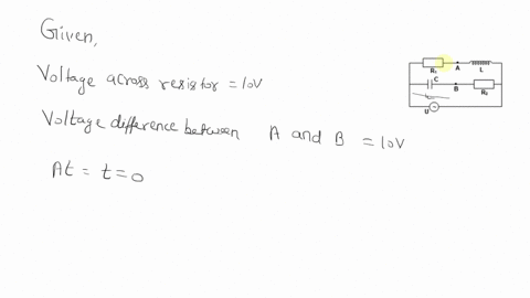 the-circuit-consists-of-a-capacitor-inductance-and-two-resistors-see-figure-the-voltage-across-both-the-resistors-is-10-v-and-the-voltage-between-the-points-a-and-b-is-also-10-v-find-the-applied-volta