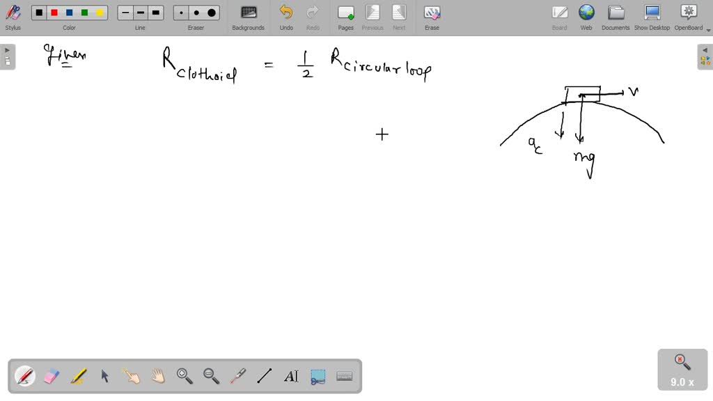 SOLVED: 2 A clothoid loop in a roller coaster has the same height as a ...