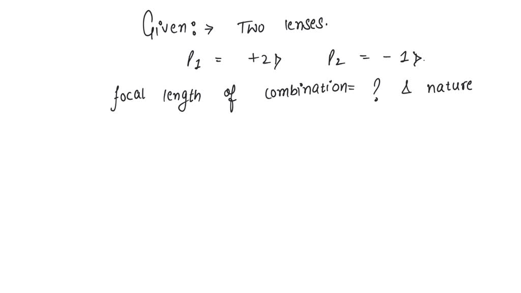 SOLVED A lens of power + 2 diopters is placed in contact with a lens