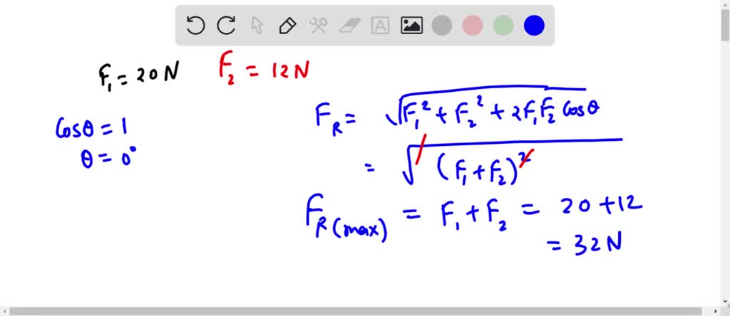 SOLVED: two horizontal forces of 12n and 8n act on a body of mass 4kg ...