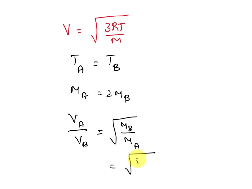 SOLVED: Two Ideal Gases, A And B, Are At The Same Temperature. If The ...