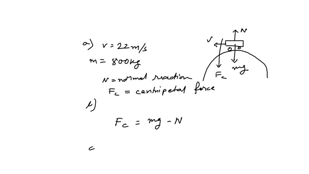 SOLVED: Problem 4. (25 pts) A car travels over a hill. See the diagram ...