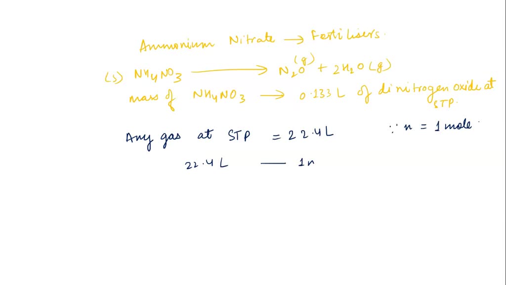 Solved Ammonium Nitrate Is A Common Ingredient In Chemical Fertilizers