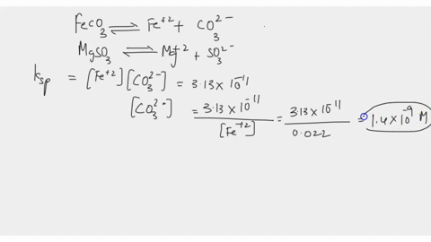 a-solution-is-0022-m-in-fe2-and-0014-m-in-mg2-ksp-of-feco3-313-10-11-and-ksp-of-mgco3-113-10-5-a-if-potassium-carbonate-is-used-to-selectively-precipitate-one-of-the-cations-while-leaving-th-90385