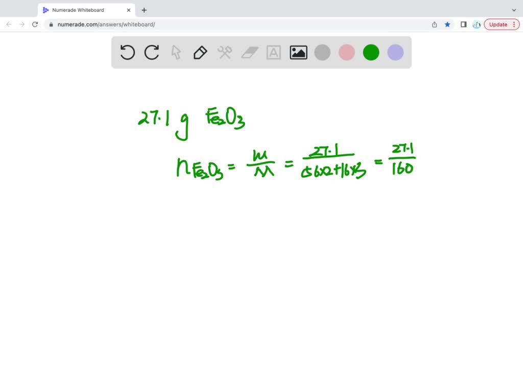 SOLVED Calculate the heat evolved (in kJ) when 27.1 g iron(III) oxide reacts accordingly.