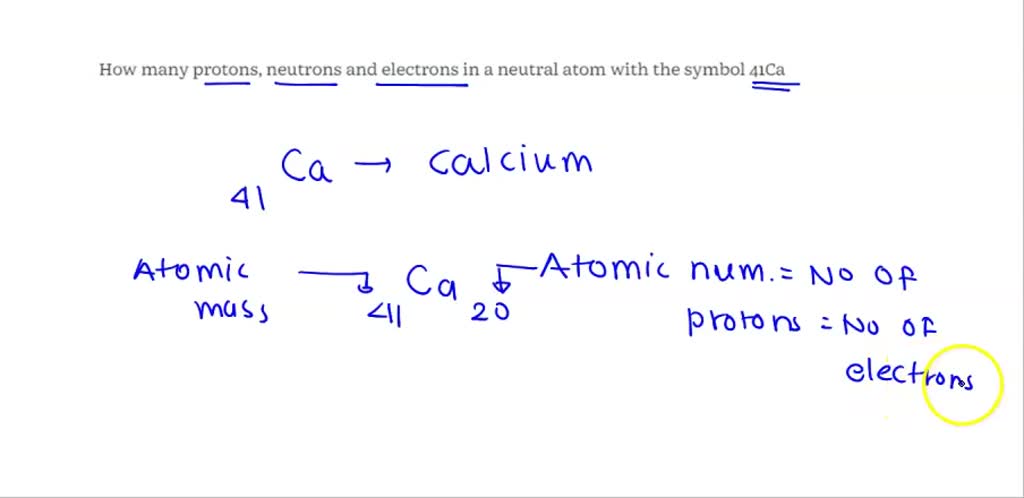 Calcium Symbol Protons Neutrons Electrons