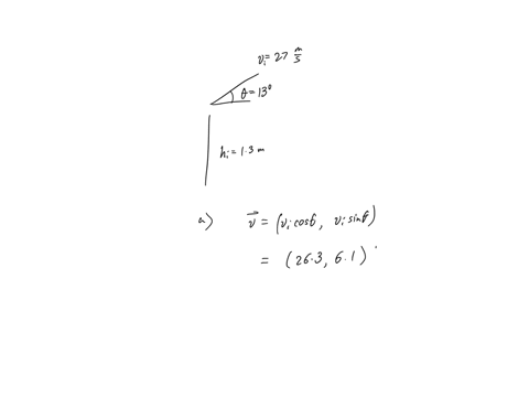 person-who-is-13-m-tall-throws-ball-with-speed-of-27-ms-at-an-angle-of-13-degrees-above-the-horizontal-as-shown-in-the-diagram-below-13-m_-27-ms_-13-degrees-use-the-acceleration-due-to-gravi-83328