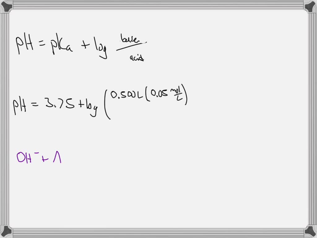 SOLVED: '2) Formic acid has a pKa of 3.75. A 500 ml sample of a formic ...