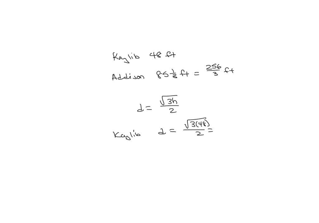 Solved: Kaylib's Eye Level Height Is 48 Ft Above Sea Level, And Addison