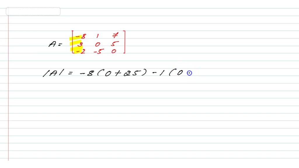 SOLVED: point) Calculate the 3x3 determinant: 2 8 3 3 55 -6 4