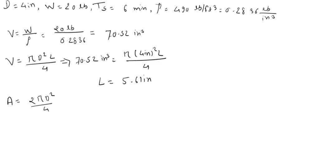 SOLVED 5.A steel casting has a cylindrical geometry with diameter =3.0