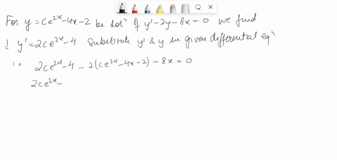 verify-that-y-is-a-general-solution-of-the-differential-equation-then-find-a-particular-solution-of-the-differential-equation-that-satisfies-the-side-condition-y-ce2x-4x-2-y-2y-8x-0-y0-2-77401