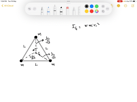 part-a-the-three-240-g-masses-in-figure-1are-connected-by-massless-rigid-rods-what-is-the-triangles-moment-of-inertia-about-the-axis-through-the-center-express-your-answer-with-the-appropria-92355