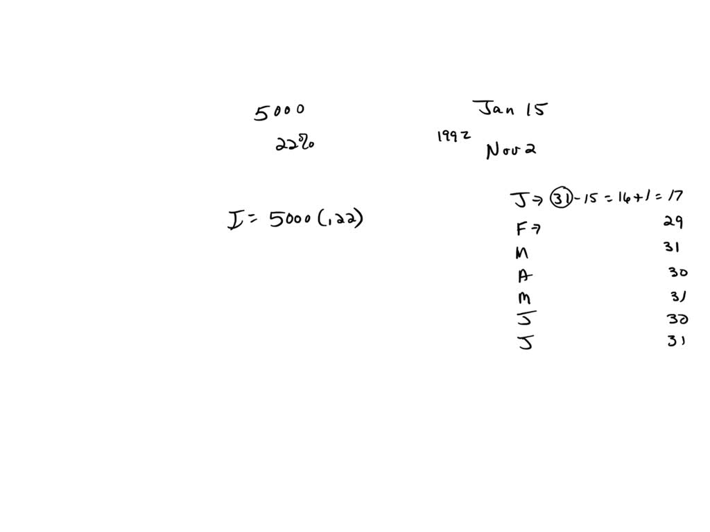 SOLVED Determine the exact simple interest on 5 000 for the