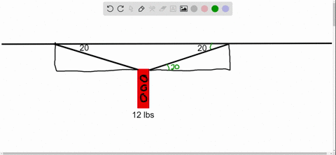 a-traffic-light-weighing-12-pounds-is-suspended-by-two-cables-see-figure-find-the-tension-in-each-cable