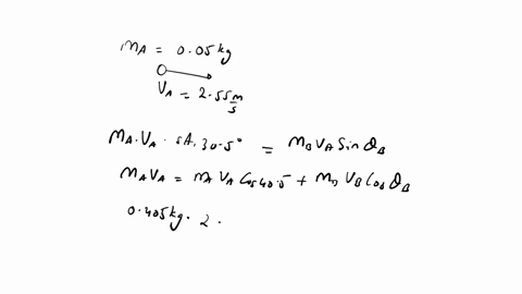 billiard-ball-a-of-mass-ma-0105-kg-moving-with-speed-va-265-ms-strikes-ball-b-initially-at-rest-of-mass-mb-0150-kg-as-a-result-of-the-collision-ball-a-is-deflected-off-at-an-angle-of-290-wit-16176
