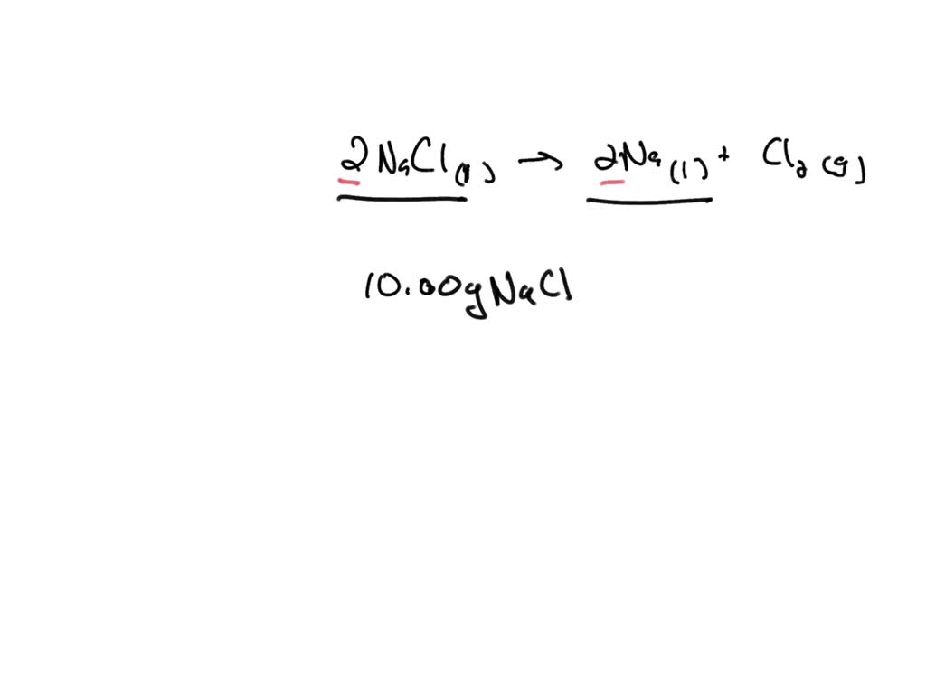 Sodium metal and chlorine gas can be produced by the electrolysis of